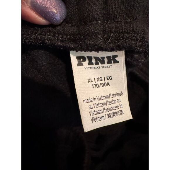 VS pink halloween 24 white skeleton hands sweatpants black campus joggers XL plu - Picture 5 of 8